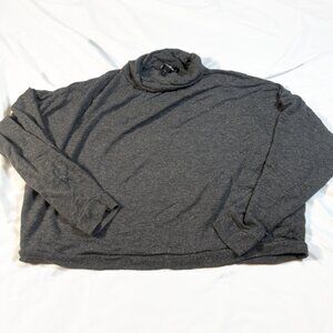 Express Cropped Turtleneck Sweater Gray Glitter Women's Small Longsleeve